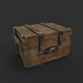 Vintage Wooden Weapon Storage Box With Metal Straps And Rustic Design