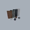 Diverse Building Components With Colored Spheres And Textured Wall Panels
