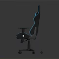 Ergonomic Black And Blue Gaming Chair With Adjustable Armrests And Comfortable Seating Design