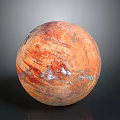 Detailed Red Orange Mars Surface With Texture And White Ice Caps In Space