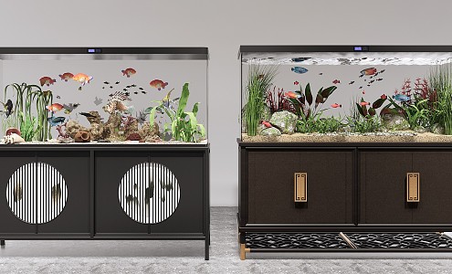 Light Luxury Fish Tank Aquarium 3d model