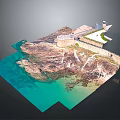 Scenic Coastal Lighthouse Building On Rocky Shore With Blue Water