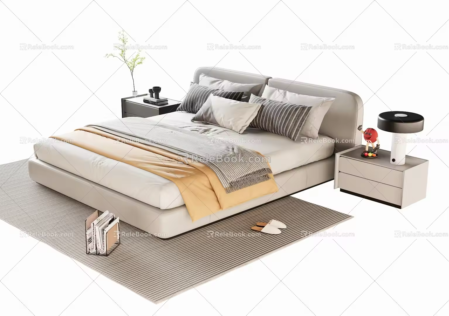 Double bedside table 3d model