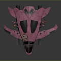 Pink Sci Fi Futuristic Spaceship Model With Aerodynamic Shape And Detailed Design