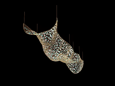 Light Luxury Chandelier Grid Glass Lamp 3d model Light Luxury Chandelier Grid Glass Lamp 3d model