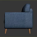 Stylish Blue Fabric Two Seater Sofa with Modern Design and Wooden Legs