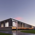 Style large factory building 3d model