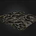 Natural Stone Wood Texture With Intertwined Vine Like Patterns And Rough Surface