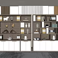 New Chinese-style Bookcase Bookshelf Cabinet Wall Cabinet Decorative Cabinet Storage Cabinet Storage Rack 3d model