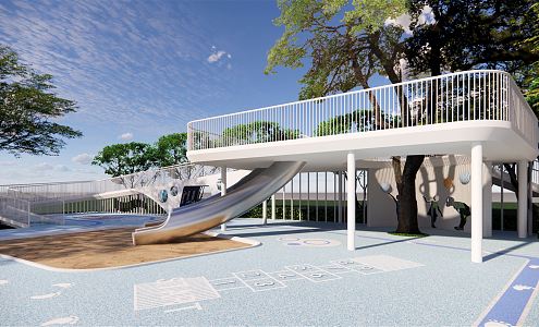 Modern Children's Play Area Landscape Children's Activity Area 3d model