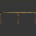 Decorative Round Wooden Dining Table with Intricate Carved Patterns and Elegant Curved Legs