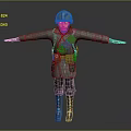 Game Movie Character In Green Military Uniform With Helmet Equipment Belt Backpack And Black Boots