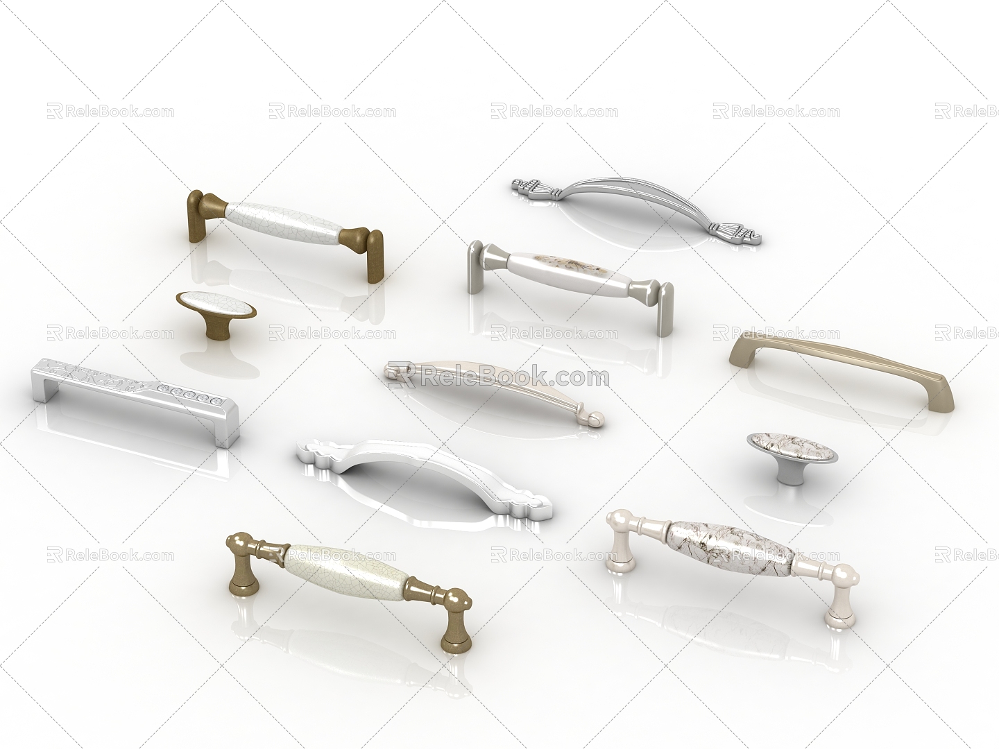 Modern classical handle hardware handle 3d model