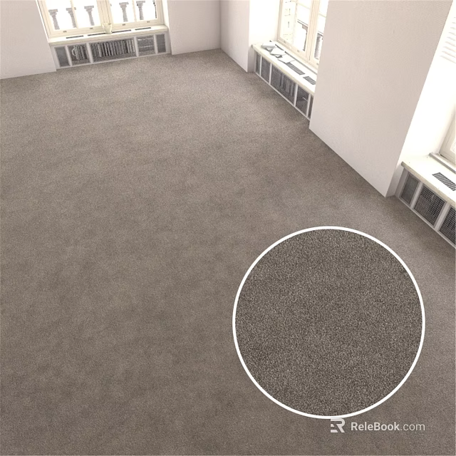 Gray Carpet Large Area Interior Flooring With Detailed Texture Close Up 3d model 