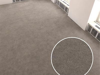 Gray Carpet Large Area Interior Flooring With Detailed Texture Close Up 3d model