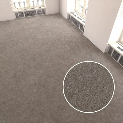 Gray Carpet Large Area Interior Flooring With Detailed Texture Close Up 3d model
