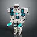 Minecraft Robot Character With White Blue Mechanical Structure And Glowing Blue Elements 3d model