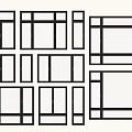 Various Window Frame Designs With Different Configurations and Sizes 3d model
