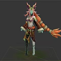 Fantasy Female Character With Antler Headdress And Woodland Creature Inspired Features