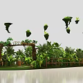 Tropical Rainforest Themed Floral Installation With Archway Green Plants And Hanging Foliage