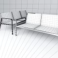Modern Public Chairs With Gray Woven Texture And Metal Frames Design