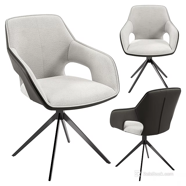 Modern Upholstered Chairs With Metal Frames In Different Colors And Styles 3d model