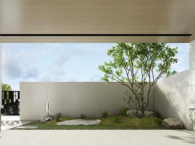 Modern courtyard landscape model