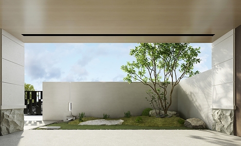 Modern courtyard landscape 3d model