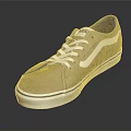 Vans Khaki Canvas Casual Shoes With White Laces And Low Top Design