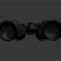 Stunning Scenic Mountain Landscape Observed Through Black Binoculars in Natural Outdoor Setting