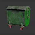 Industrial Metal Storage Equipment With Blue Lid Ribbed Design And Heavy Duty Wheels
