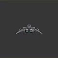 Futuristic Sci-Fi Spaceship 3D Model With Metallic Wings Engines And Detailed Design