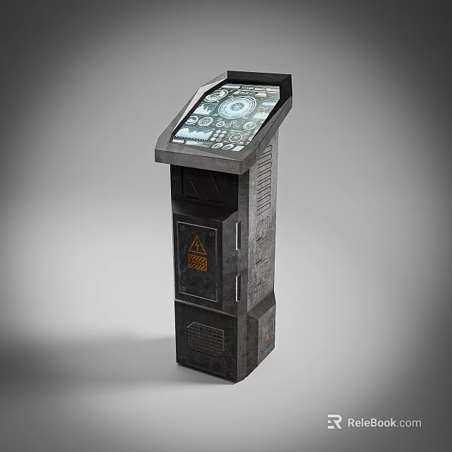 Modern Hi Tech Podium With Digital Display And Control Panel Design 3d model 