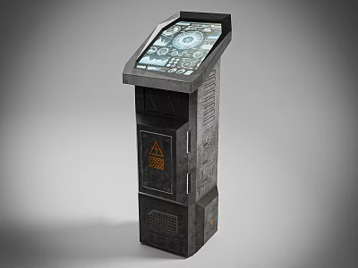 Modern Hi Tech Podium With Digital Display And Control Panel Design 3d model