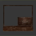 Wooden Shelf Furniture With Drawer Storage And Vertical Slats On Sides