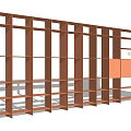Wooden Display Shelf With Grid Design Multiple Layers For Small Items Storage And 3d model