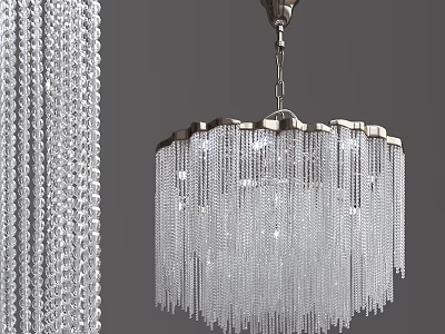Elegant Crystal Chandelier Featuring Hanging Crystal Beads And Luxury Lighting Design 3d model