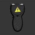 Black Safety Device Featuring Yellow Lightning Warning Symbol And Textured Grip