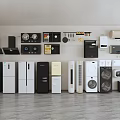 Modern Refrigerators and Freezers Showroom Display with Various Home Appliances