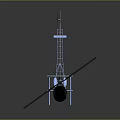 Detailed 3D Helicopter Model With Metal Frame Rotor Blades And Transparent Cockpit