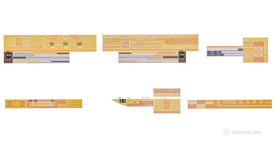 Fire Rescue Access Area Design Layout With Safety Markings And Dimensions 3d model 