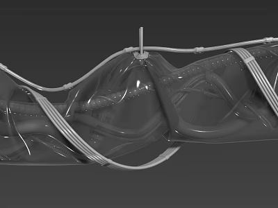 Mechanical Components Structure With Metal Brackets And Wrapped Straps Design 3d model