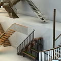 Various Modern Stairs Designs With Wooden Steps Glass Railings And Metal Balustrades