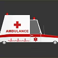 White Ambulance Vehicle With Red Cross Logo 911 Emergency Number And Heartbeat Line Design