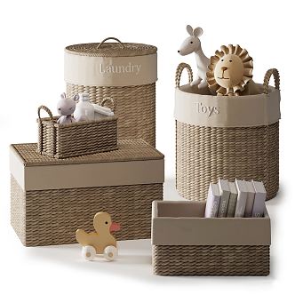 Modern Storage Basket Now Children's Rattan Storage Basket 3d model