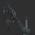 Detailed Industrial Crane 3D Model Featuring Metal Boom Hook And Gears