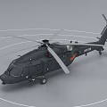Gray Helicopter With Main Rotor Tail Rotor And Marked Fuselage On Circular Ground Surface 3d model