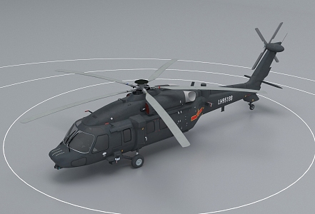 Military aircraft fighter helicopter 3d model