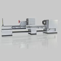 Industrial Lathe Machine With Spindle Motor And Metal Workbench Surface