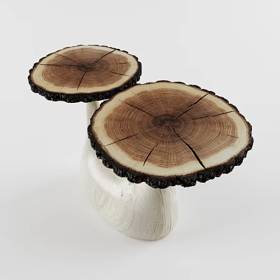 Two Round Wood Slice Side Tables With Natural Growth Rings And Minimalist Design 3d model Two Round Wood Slice Side Tables With Natural Growth Rings And Minimalist Design 3d model
